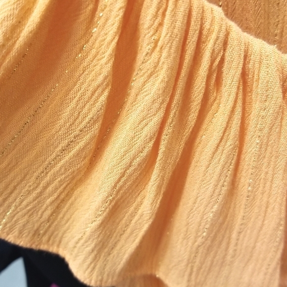 *NWT* MICHAEL MICHAEL KORS Orange (Peach) Ruffle Top w/Gold Threading, size S - Picture 6 of 6